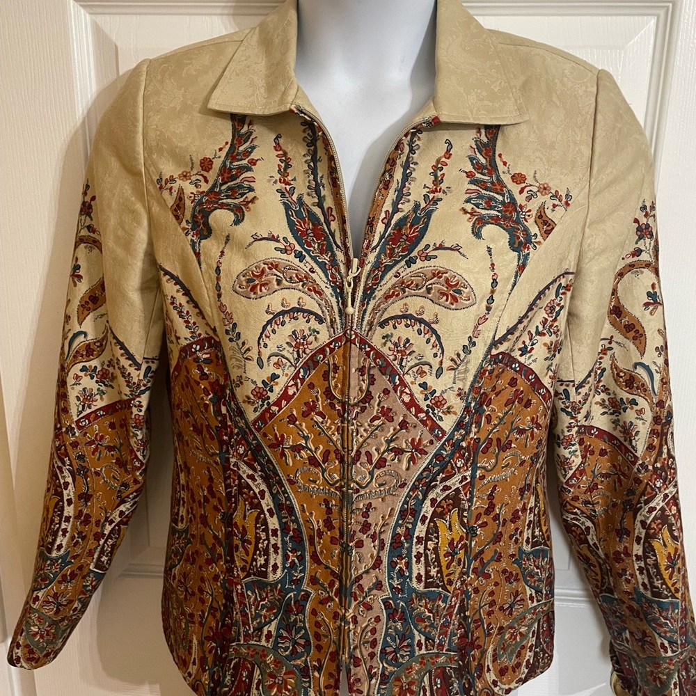 COLDWATER CREEK zip front blazer